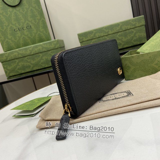 Gucci專櫃古馳最新款飾GG細節拉鏈錢包男士長夾錢包 jh2248型號：428736